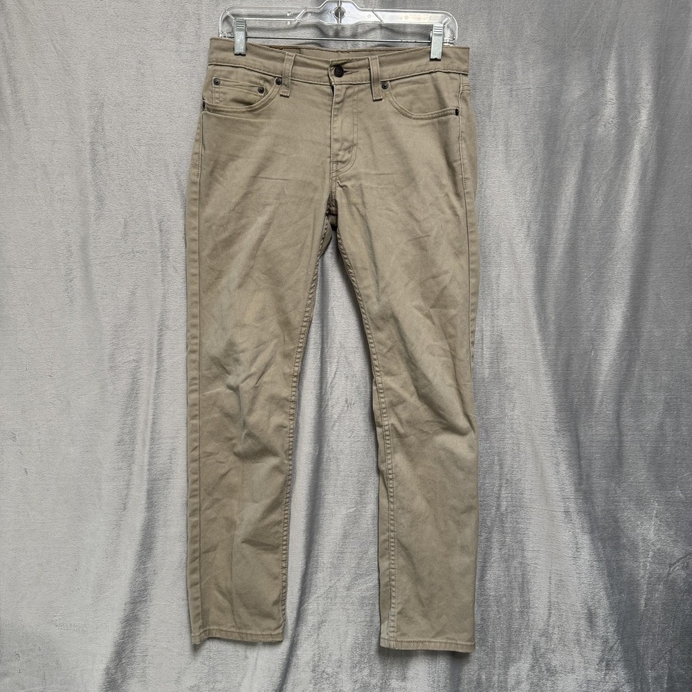 Levis 511 Jeans Mens 28x30 Khaki Slim Fit Stretch Denim Pants Waterless